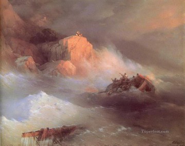 イワン・コンスタンティノヴィチ・アイヴァゾフスキー Painting - 難破船 1876 ロマンチックなイワン・アイヴァゾフスキー ロシア
